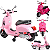 Moto Scooter Eletrica Infantil Zippy Toys Vespa GTS 6V Rosa - Imagem 2