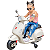 Moto Scooter Eletrica Infantil Bandeirante Vespa GTS 12V Branca - Imagem 1