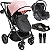 Carrinho de Bebe Kiddo Vox II com Bebe Conforto e Base Rosa - Imagem 1