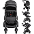 Carrinho de Bebe Kiddo Vox II com Bebe Conforto e Base Preto - Imagem 2
