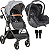 Carrinho de Bebe Moises com Bebe Conforto Kiddo Cosmos Grafite - Imagem 1