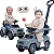 Carrinho Eletrico com Empurrador Bandeirante Jipe 4 em 1 6V Cinza - Imagem 1