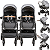 Carrinho Kiddo para Gemeos com Bebe Conforto Cosmos Grafite - Imagem 2