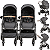Carrinho Kiddo para Gemeos com 2 Bebe Conforto Cosmos Preto - Imagem 2