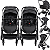 Carrinho Kiddo para Gemeos com Bebe Conforto Zig Zag Preto - Imagem 2