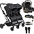 Carrinho Kiddo de Gemeos Bebe Conforto Base ISOFIX Zig Zag Preto - Imagem 1