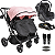 Carrinho Kiddo para Gemeos com Bebe Conforto Base Vox II Rosa - Imagem 1