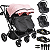 Carrinho Kiddo para Gemeos com 2 Bebe Conforto 2 Base Vox II Rosa - Imagem 1