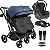 Carrinho Kiddo para Gemeos com Bebe Conforto Base Vox II Marinho - Imagem 1