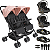 Carrinho Kiddo Gemeos com 2 Bebe Conforto 2 Base Mascote Rosa - Imagem 1