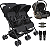Carrinho Kiddo para Gemeos com Bebe Conforto Mascote Preto - Imagem 1