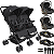 Carrinho Kiddo Gemeos com 2 Bebe Conforto 2 Base Mascote Preto - Imagem 1