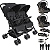 Carrinho Kiddo Gemeos 2 Bebe Conforto 2 Base ISOFIX Mascote Preto - Imagem 1