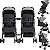 Carrinho Kiddo Gemeos 2 Bebe Conforto 2 Base ISOFIX Mascote Grafite - Imagem 2