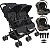 Carrinho Kiddo para Gemeos com 2 Bebe Conforto Mascote Preto - Imagem 1