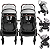 Carrinho Kiddo de Gemeos Bebe Conforto Base ISOFIX Nomad Grafite - Imagem 2