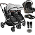 Carrinho Kiddo para Gemeos com Bebe Conforto Base Nomad Grafite - Imagem 1