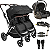 Carrinho Kiddo de Gemeos Bebe Conforto Base ISOFIX Nomad Preto - Imagem 1