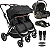 Carrinho Kiddo para Gemeos com Bebe Conforto Base Nomad Preto - Imagem 1