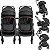 Carrinho Kiddo para Gemeos com Bebe Conforto Nomad Preto - Imagem 2