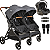Carrinho Kiddo para Gemeos com Bebe Conforto Speedy Grafite - Imagem 1