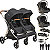 Carrinho Kiddo Gemeos 2 Bebe Conforto 2 Base ISOFIX Speedy Preto - Imagem 1
