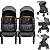 Carrinho Kiddo Gemeos 2 Bebe Conforto 2 Base ISOFIX Speedy Grafite - Imagem 2