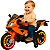 Mini Moto Eletrica Esportiva Importway Laranja 6V Com Luzes LED - Imagem 1