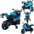 Mini Moto Eletrica Esportiva Importway Azul 6V Com Luzes LED - Imagem 2