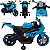 Mini Moto Eletrica Esportiva Importway Azul 6V Com Luzes LED - Imagem 3