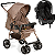 Carrinho de Bebe Galzerano Milano Toffee II Bebe Grid Preto - Imagem 1