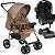 Carrinho com Bebe Conforto Preto Base Galzerano Milano II Toffee - Imagem 1