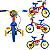 Bicicleta Infantil Aro 12 Fire man Nathor Menino Cor Vermelho Azul - Imagem 2
