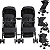 Carrinho Kiddo Gemeos Bebe Conforto Colinho Base ISOFIX Mascote Preto - Imagem 2