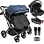 Carrinho Kiddo para Gemeos com Bebe Conforto Base Vox II Marinho - Imagem 1