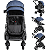Carrinho de Bebe Kiddo Vox II Bebe Conforto Colinho Base Marinho - Imagem 2