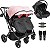Carrinho Kiddo para Gemeos Bebe Conforto Colinho Vox II Rosa - Imagem 1