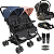 Carrinho Kiddo para Gemeos com Bebe Conforto Base Mascote Casal - Imagem 1