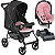 Carrinho de Bebe Bebe Conforto Rosa Base Galzerano Romano G22 Preto Rosa - Imagem 1