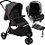 Carrinho com Bebe Conforto Preto Base ISOFIX Burigotto CR3 22 Gray Red - Imagem 1