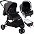 Carrinho de Bebe Moises Bebe Conforto Preto Burigotto CR3 22 Gray Red - Imagem 1