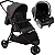 Carrinho de Bebe com Bebe Conforto Preto Burigotto CR3 22 Gray Red - Imagem 1