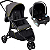 Carrinho de Bebe com Bebe Conforto Preto Burigotto CR3 22 Gray Neon - Imagem 1