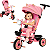 Triciclo de Passeio com Capota para bebe e Andador Biemme Teddy Rosa - Imagem 1