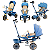 Triciclo de Passeio com Capota para bebe e Andador Biemme Teddy Azul - Imagem 3