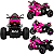 Moto Eletrica Infantil Biemme Turbo Sport Trike 12V Rosa - Imagem 2