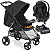 Carrinho com Bebe Cocoon Preto Base Galzerano San Remo Preto Cobre - Imagem 1