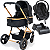 Carrinho de Bebe Moises Bebe Cocoon Preto Base Galzerano Ivy Gold - Imagem 1