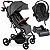 Carrinho com Bebe Conforto Cocoon Preto Base Galzerano Kira Grafite - Imagem 1