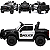 Carro Eletrico Infantil Bang Toys Jipe Police Preto 12V Controle - Imagem 3